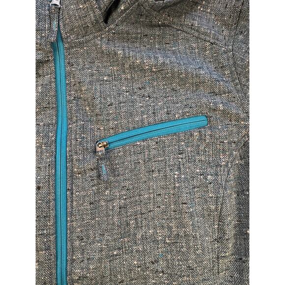 Free Country Full Zip Hooded Jacket, Faux Fur Lined, Teal Pattern Women's 1X - Picture 7 of 9